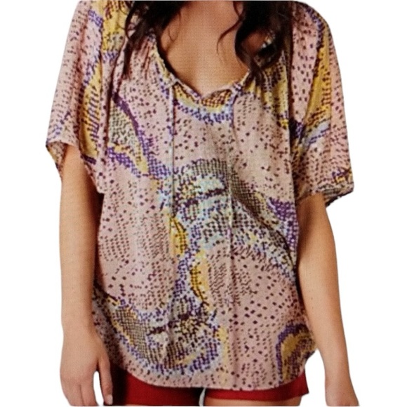 PARKER Women's Silk Pink Metallic Dolman Sleeve Blouse Size X Small - Picture 3 of 12